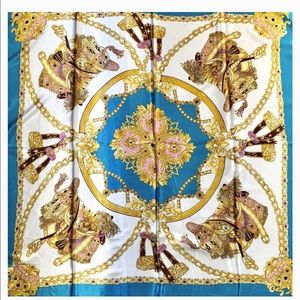 Gold and Blue Chain Fashion Scarf